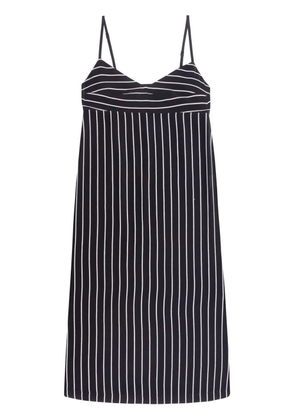 Handred stripes silk midi dress - Black