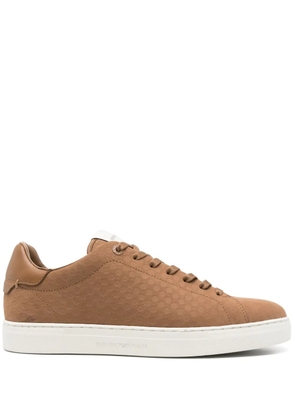 Emporio Armani logo-embossed sneakers - Brown