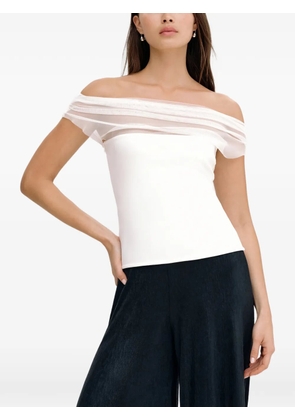 Marcella Cabrini mesh-panel top - Neutrals