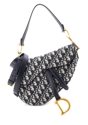 Christian Dior Pre-Owned Saddle Handbag with Strap Oblique Canvas Medium shoulder bag - Blue