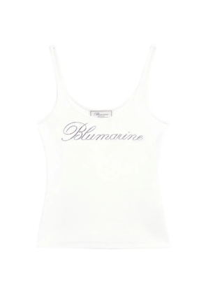 Blumarine logo-embroidered top - White