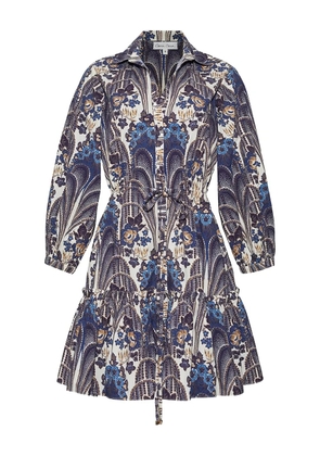 Cara Cara Robin floral-print tiered mini dress - Blue