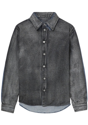 MM6 Maison Margiela distressed panelled denim shirt - Grey