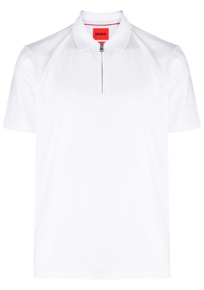 HUGO half-zip cotton-blend polo shirt - White