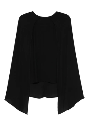 Plan C Georgette cape-sleeve blouse - Black