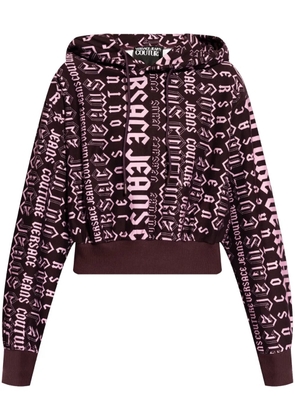 Versace Jeans Couture logo pattern hoodie sweatshirt - Purple