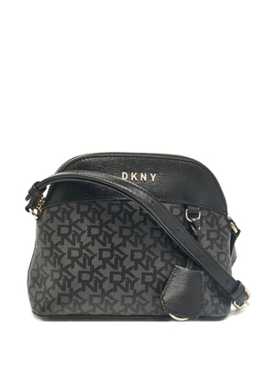 DKNY Vintage leather monogram crossbody bag - Black