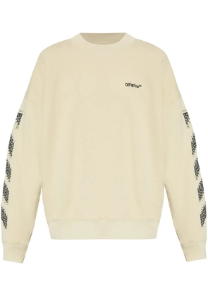 Off-White embroidered-logo cotton sweatshirt - Neutrals