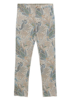 ETRO paisley-print tapered trousers - Blue