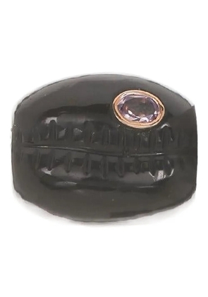 Dezso 18k rose gold Cowry tiger-eye and garnet bead charm - Pink