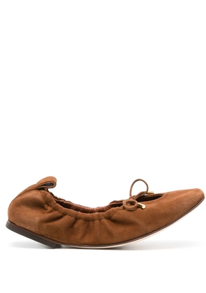 Scarosso Margot suede ballerina shoes - Brown
