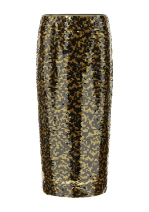 STAUD Ciara sequined midi skirt - Brown