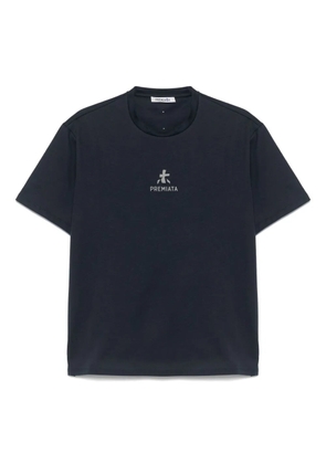 Premiata bonded-detail cotton T-shirt - Blue