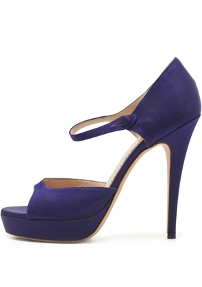 Saint Laurent Pre-Owned 130mm satin sandals - Blue