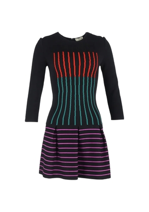 Fendi Pre-Owned flared striped mini dress - Black