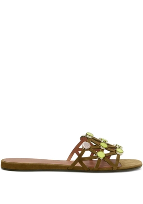 The Attico Grid embellished sandals - Green