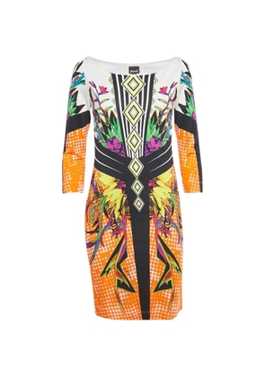 Just Cavalli geometric-pattern midi dress - Orange