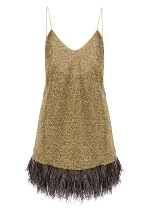 Oséree Lumière Plumage slip dress - Yellow