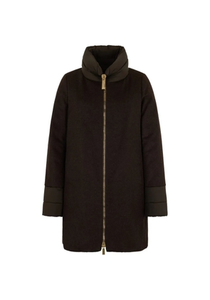 Moorer high-neck zip coat - Brown