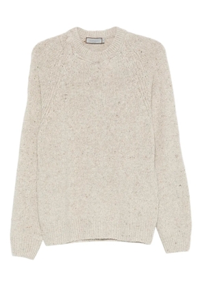 Canali speckled crew-neck sweater - Neutrals