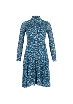 Diane Von Furstenberg Vintage leopard-print button-down dress - Blue
