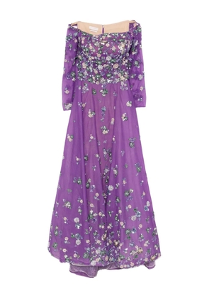 Saiid Kobeisy beaded tulle gown - Multicolour