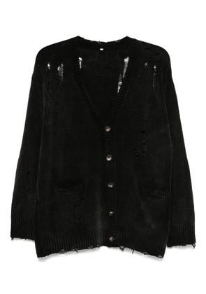 R13 raw-cut fine-knit cardigan - Black