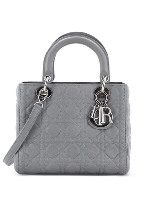 Christian Dior Pre-Owned Lady Dior Bag Cannage Quilt Grained Calfskin Medium satchel - Grey