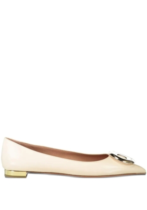 Aquazzura hoop-detail pointed flats - Neutrals