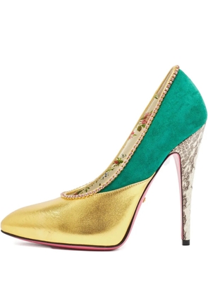 Gucci Pre-Owned 125mm crystal pumps - Yellow