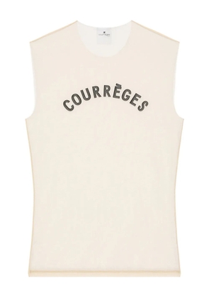 Courrèges logo-print sleeveless top - Neutrals
