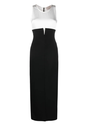 V:PM ATELIER Aria two-tone crepe maxi dress - Black