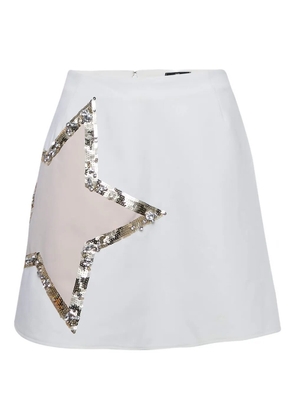Elisabetta Franchi star-detail mini skirt - White