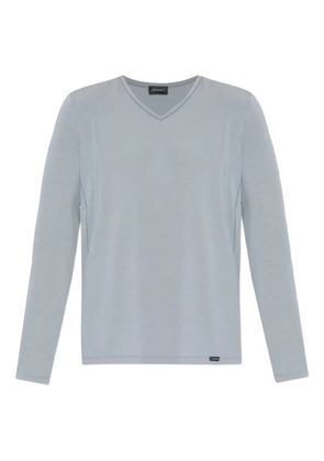 Hanro V-neck long-sleeve lounge T-shirt - Grey