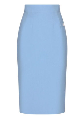 Dolce & Gabbana DNA appliqué-logo pencil skirt - Blue