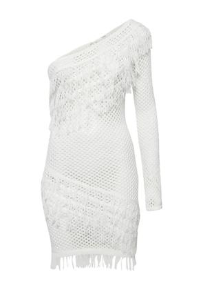 Tularosa crochet-fabric one-shoulder mini dress - White