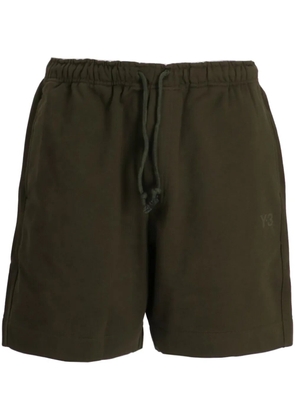 Y-3 logo-print jersey shorts - Green