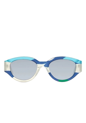 Retrosuperfuture Drew Mama Andy Warhol Camouflage patchwork round sunglasses - Blue