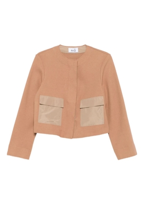 Niu patch-pocket bolero jacket - Brown