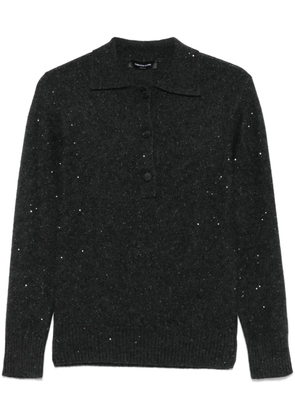 Fabiana Filippi sequin-embellished polo sweater - Grey