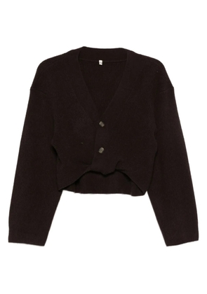 R13 button-front cropped cardigan - Brown