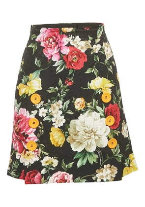 Dolce & Gabbana Pre-Owned XS jacquard floral mini skirt - Black