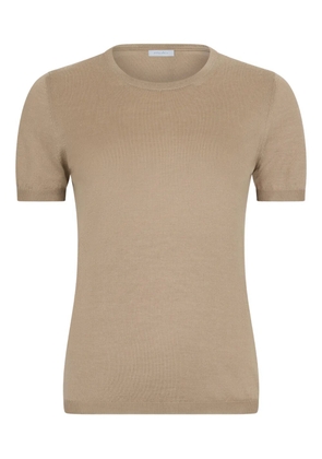 Malo short-sleeve fine-knit top - Neutrals