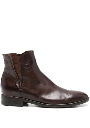 KING TARTUFOLI zip-detail leather ankle boots - Brown