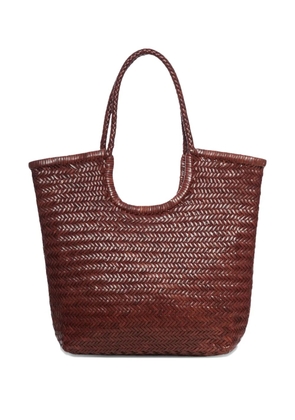 DRAGON DIFFUSION NS Diagonal Triple Jump leather tote bag - Brown