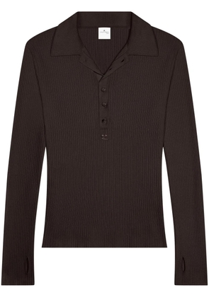 Courrèges cootn-wool blend polo - Brown