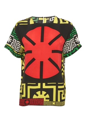 Versace Pre-Owned printed-detail round-neck top - Black