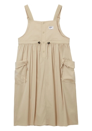 Musium Div. logo-patch midi dress - Neutrals