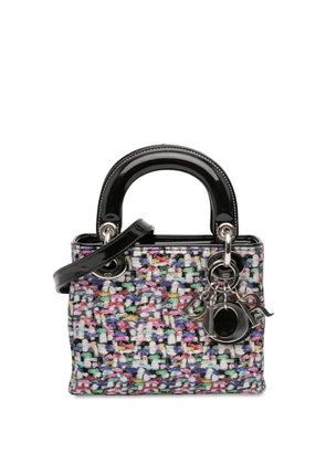 Christian Dior Pre-Owned 2012 Mini Multicolor Metallic Fabric and Patent Leather Lady Dior satchel - Black