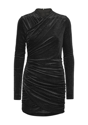 ROTATE BIRGER CHRISTENSEN long-sleeve velvet mini dress - Black